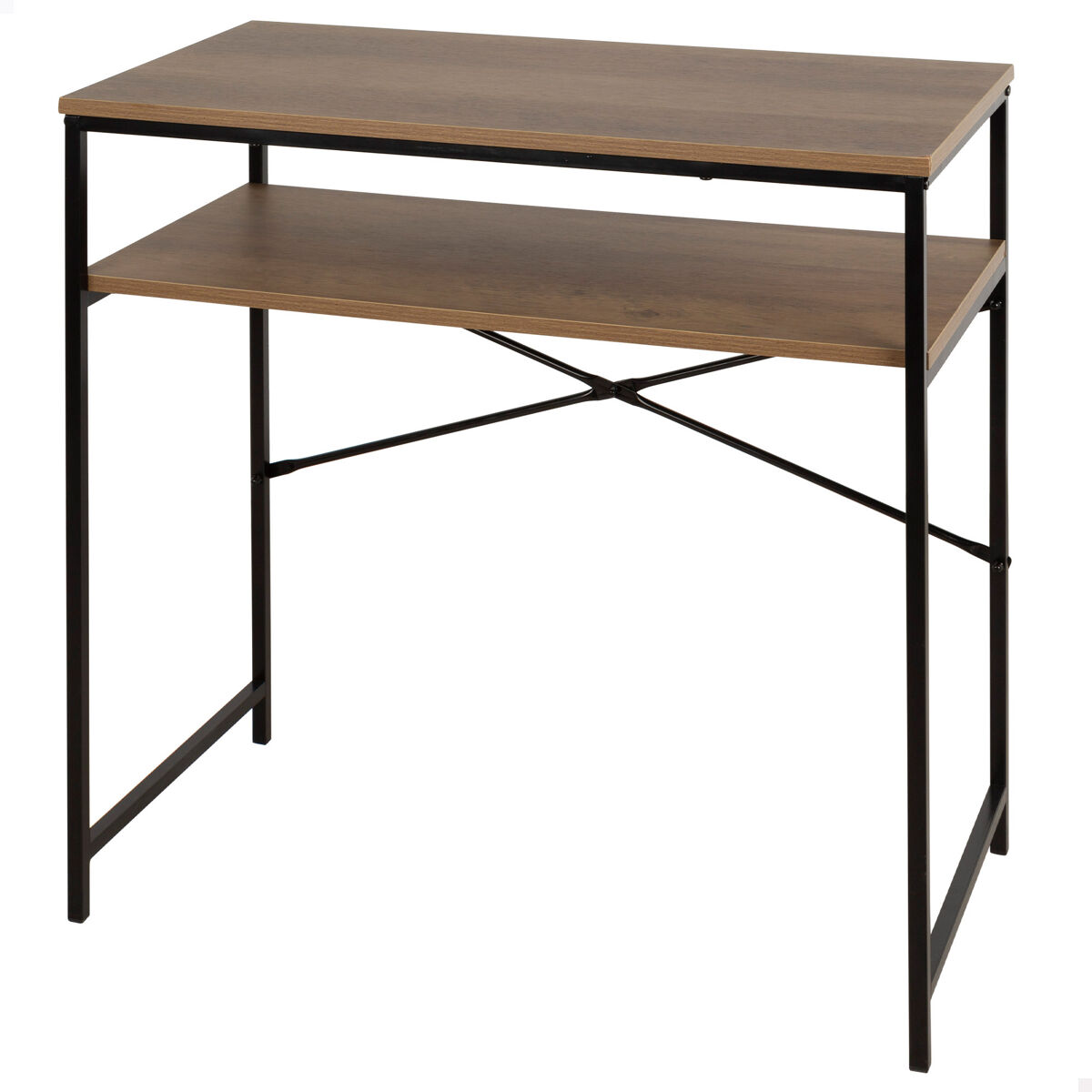 Mesa compacta max home, madeira e aço, 77x40x75 cm