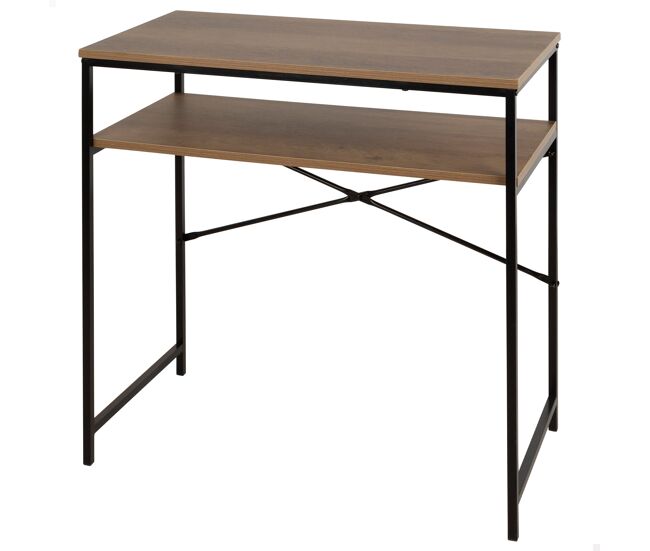 Mesa compacta max home, madeira e aço, 77x40x75 cm