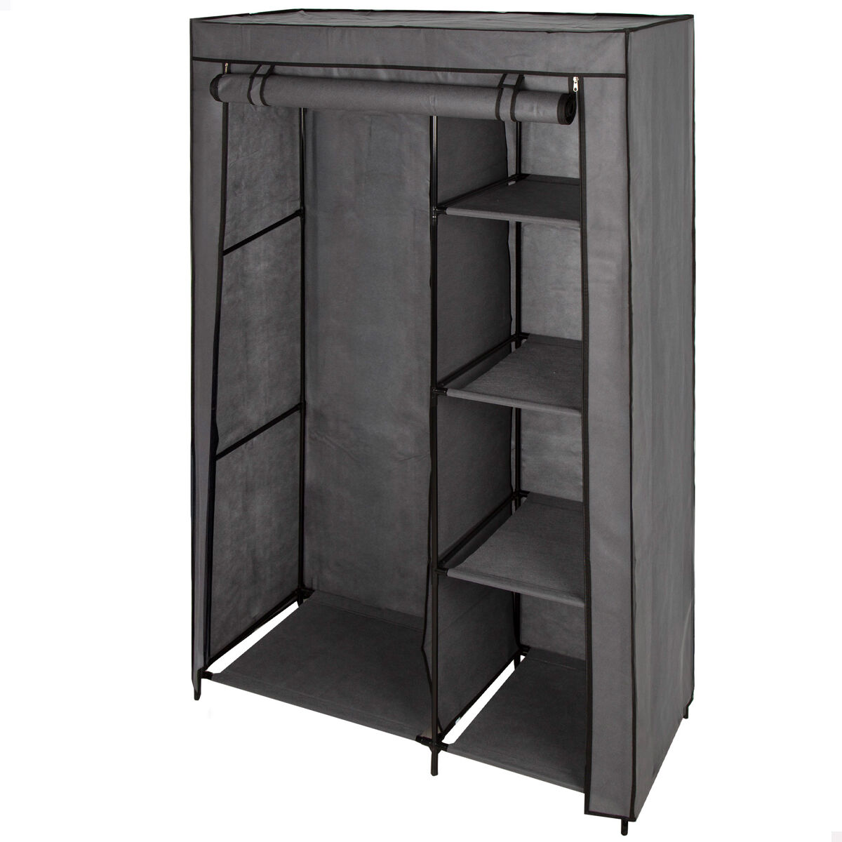 Max Home Roupeiro de tecido roupeiro 4 prateleiras 1 calha 105