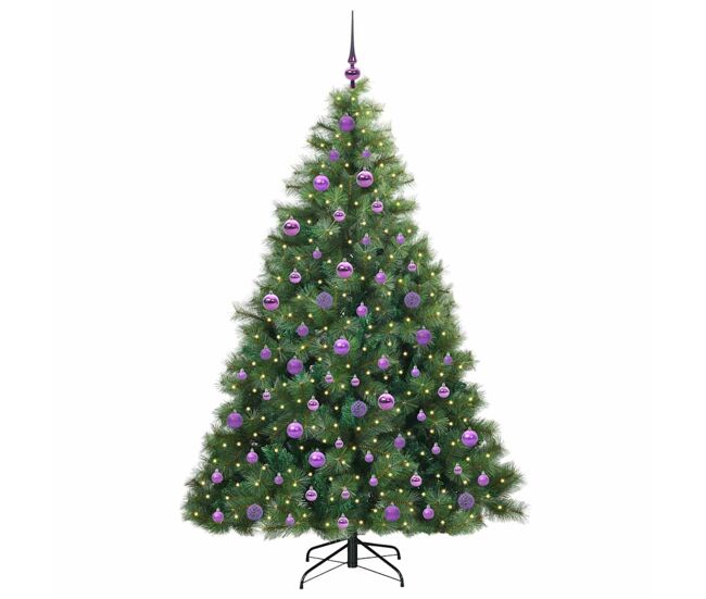 árvore de natal - pinheiro de natal artificial com 300 leds verde 180 cm pe e pvc