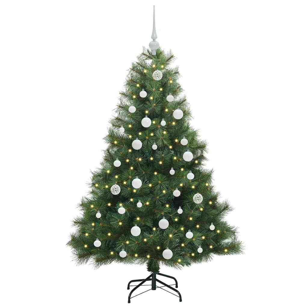 árvore de natal - pinheiro de natal artificial com 150 leds verde 150 cm pe e pvc