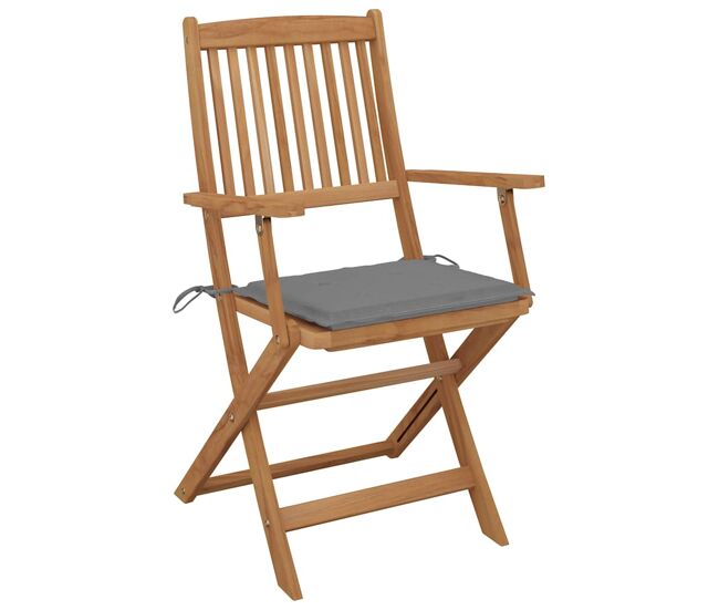 Cadeiras de jardim - cadeiras de exterior dobráveis c/ almofadões 4 pcs acácia maciça