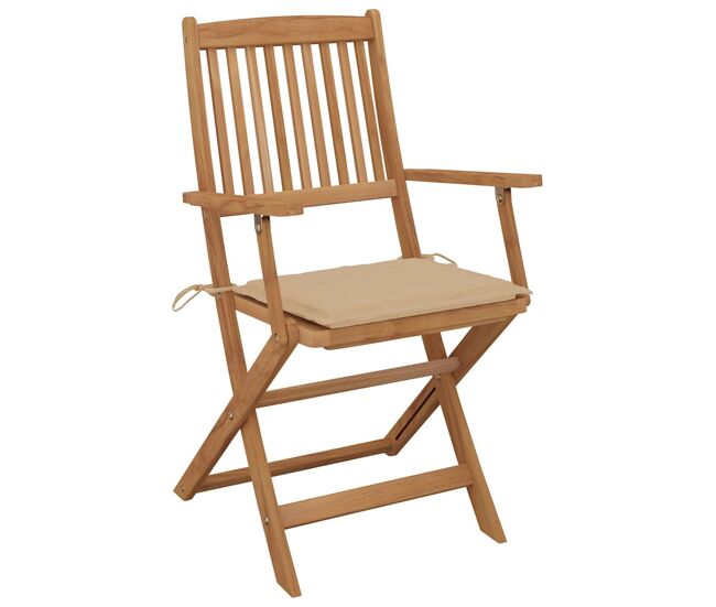 Cadeiras de jardim - cadeiras de exterior dobráveis c/ almofadões 4 pcs acácia maciça