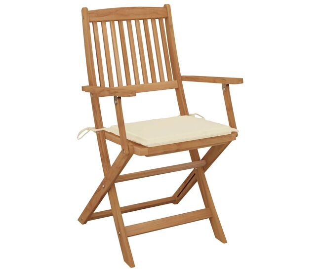 Cadeiras de jardim - cadeiras de exterior dobráveis c/ almofadões 4 pcs acácia maciça