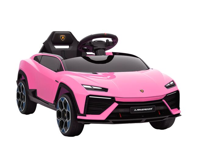 Aiyaplay carro électrique para enfants acima de 3 anos lamborghini infantil a bateria 12v com controlo remoto 2,4g motor duplo rodas com suspensão portas estilo tesoura faróis música usb 101,5x49x43 cm rosa