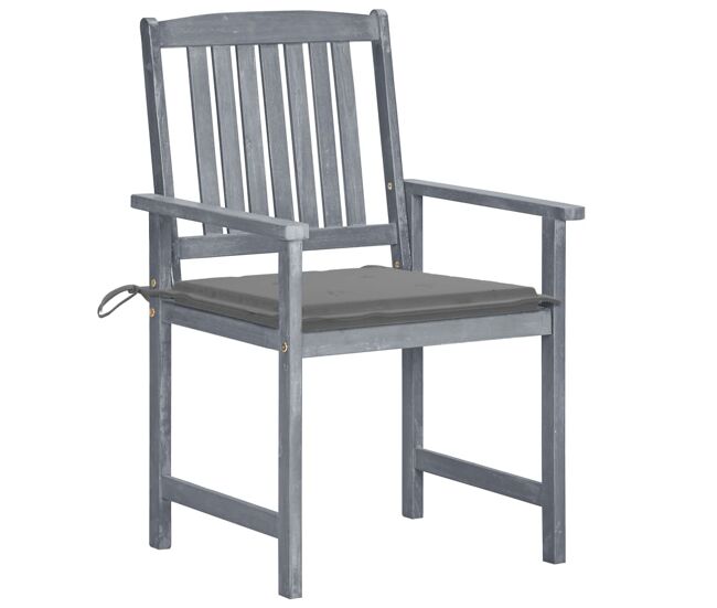 Cadeiras de jardim - cadeiras de exterior c/ almofadões 6 pcs acácia maciça cinzento