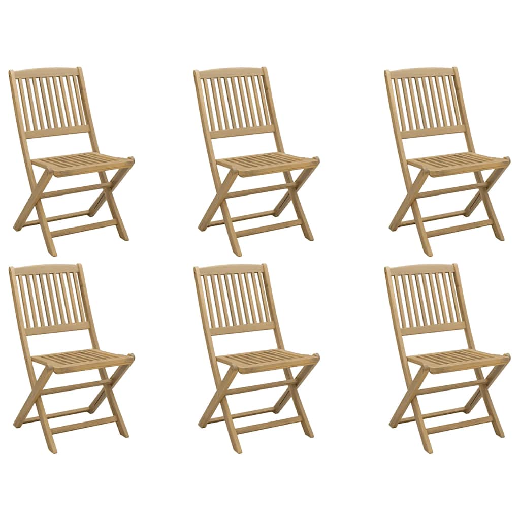 Cadeiras de jardim - cadeiras de exterior dobráveis 6 pcs 48,5x57x90 cm acácia maciça