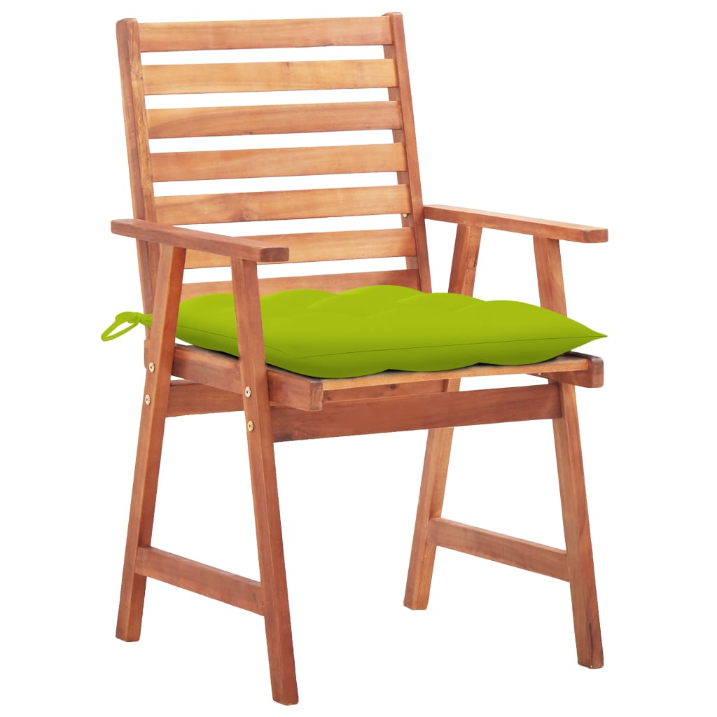 Cadeiras de jantar p/ jardim - cadeiras de exterior 3 pcs c/ almofadões acácia maciça