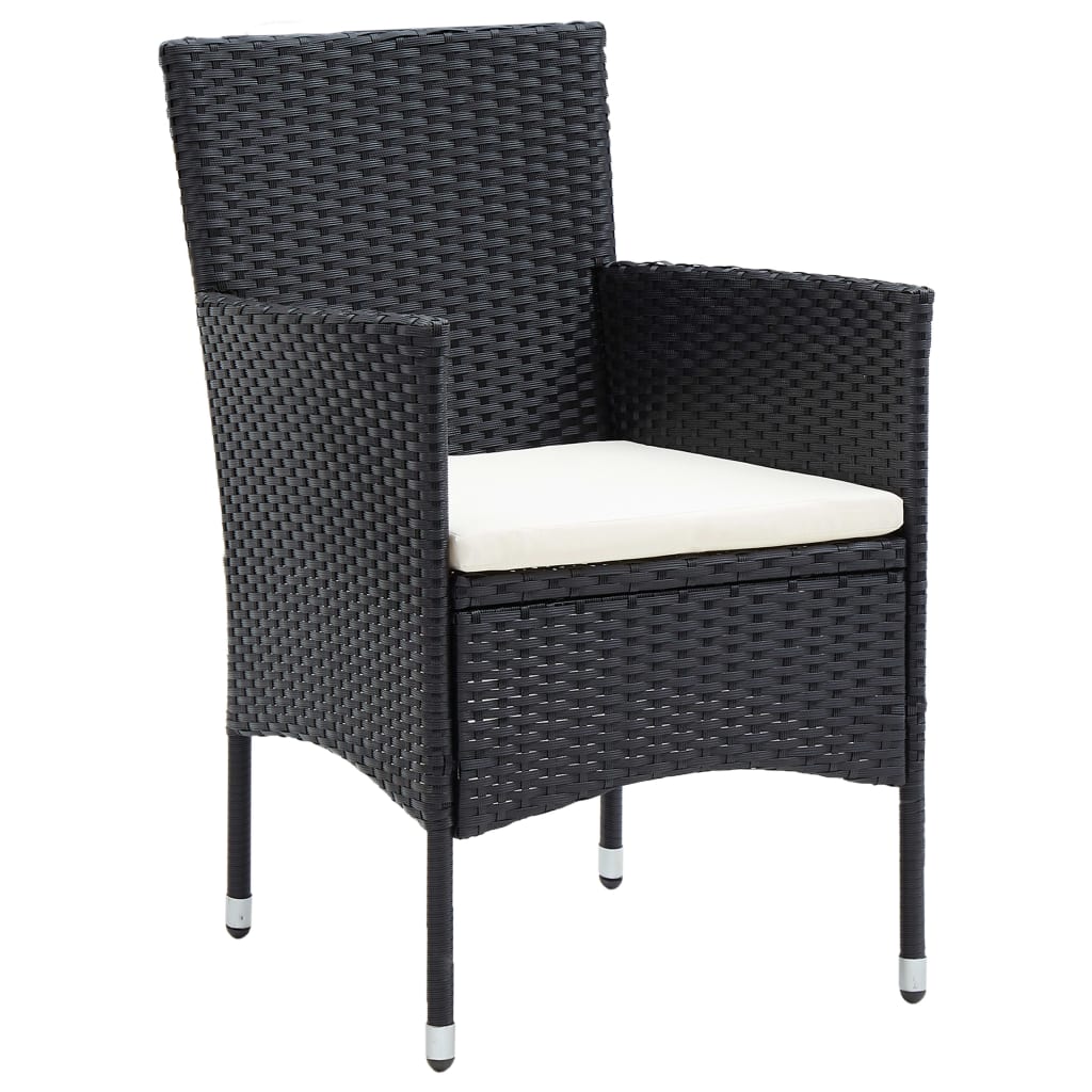 Cadeiras de jantar para jardim - cadeiras de exterior 4 pcs vime pe preto