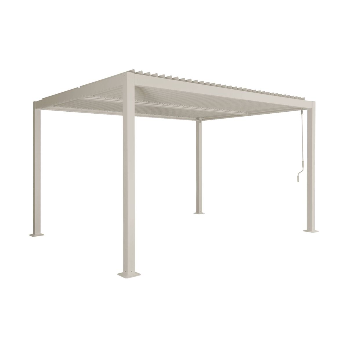 Pérgola bioclimática 3x4m alumínio e acier lâminas orientáveis, palace 3x4m, beige, 392x292x211 cm