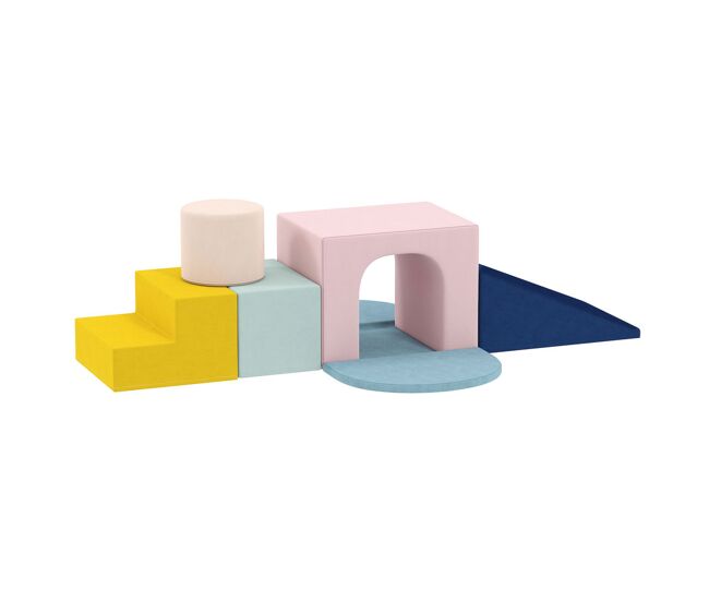 Aiyaplay conjunto de 8 blocos de espuma para enfants blocos de psicomotricidade com capas de veludo laváveis conjunto de escalada interior para escalar e rastejar multicor