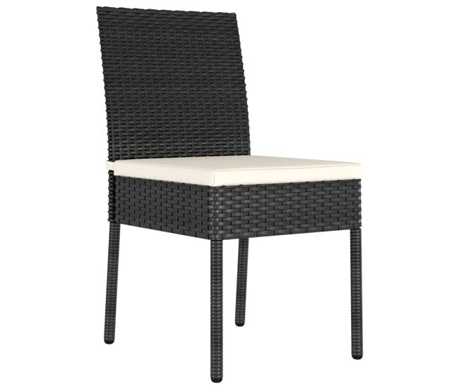 Cadeiras de jantar para jardim - cadeiras de exterior 4 pcs vime pe preto