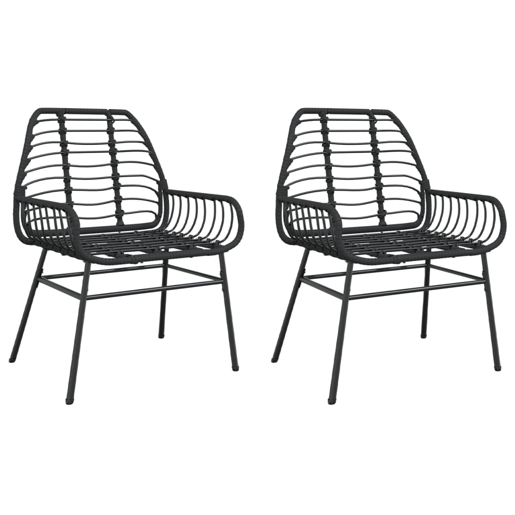 Conjunto 2 cadeiras de jardim - cadeiras exterior vime, preto