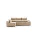 Sofá chaise longue Amethyst com pufes e espaço de armazenamento 225 à esquerda Sofá chaise longue Amethyst com pufes e espaço de armazenamento 225 à esquerda Bege