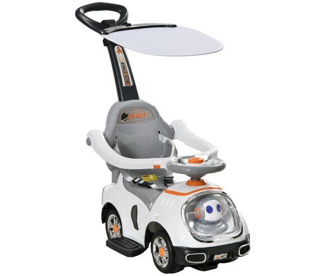 Aiyaplay carro andador 3 em 1 para crianças 12-36 meses carro andador com espaço de armazenamento design de robot com olhos luminosos música buzina