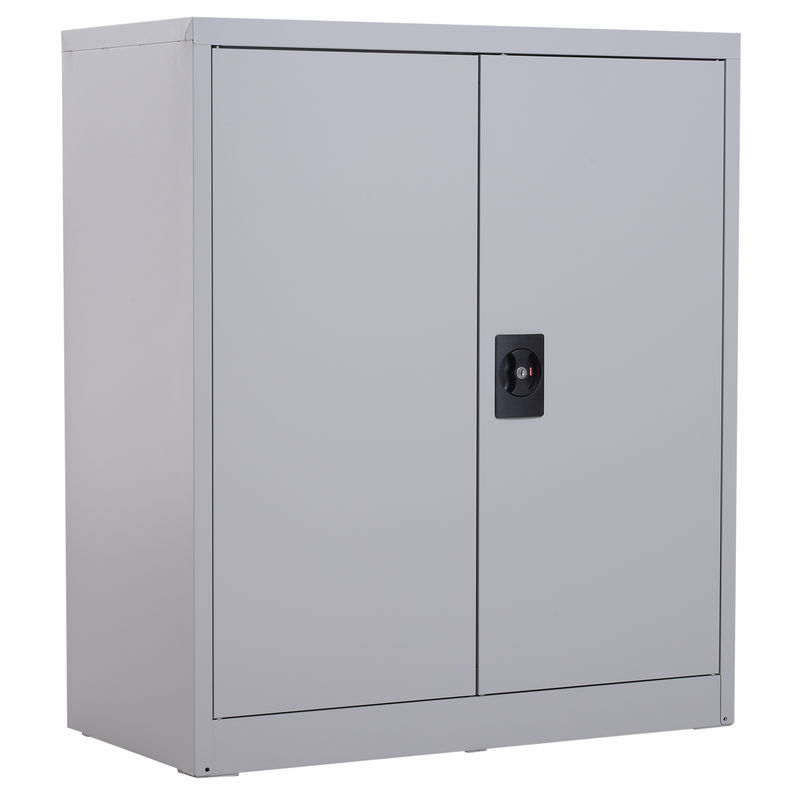 Vinsetto armário de escritório metálico arquivador de escritório com 2 portas fechadura étagère ajustável armário metálico para sala de estar estúdio 80x40x92,5 cm gris