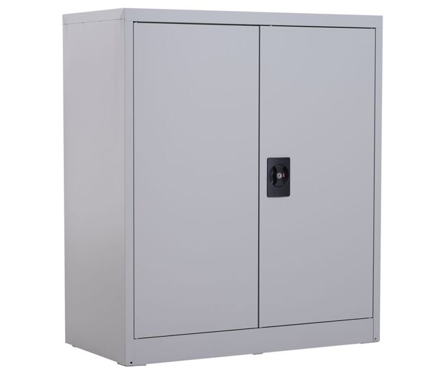 Vinsetto armário de escritório metálico arquivador de escritório com 2 portas fechadura étagère ajustável armário metálico para sala de estar estúdio 80x40x92,5 cm gris