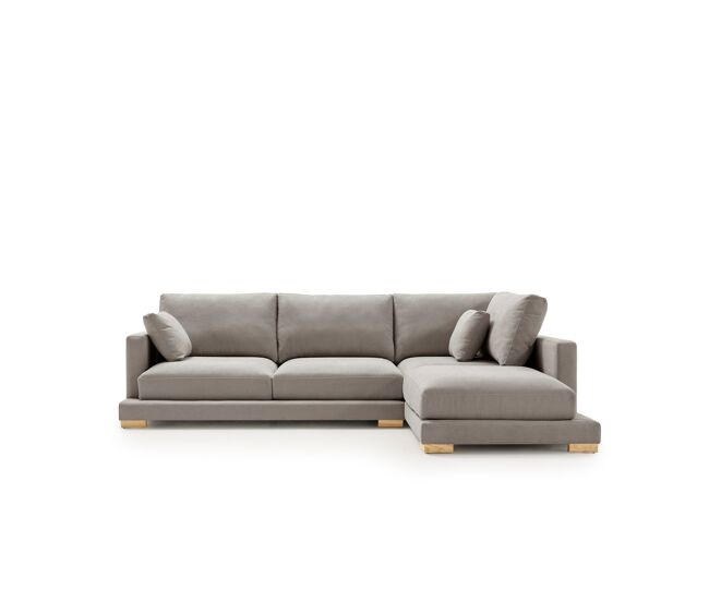 Sofá chaise longue nordic grand class gris, lado direito