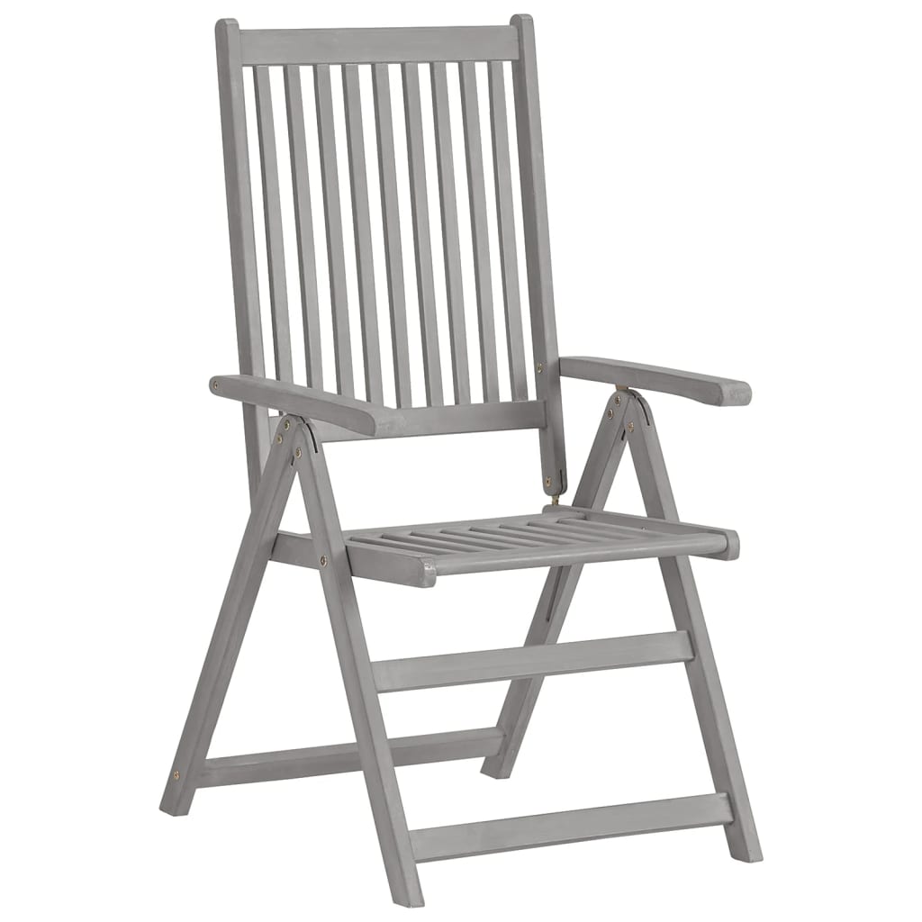 Cadeiras de jardim - cadeiras de exterior reclináveis 3 pcs acácia maciça cinzento