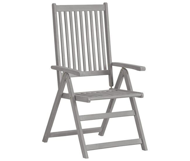 Cadeiras de jardim - cadeiras de exterior reclináveis 3 pcs acácia maciça cinzento