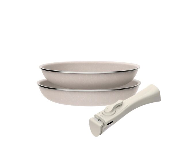 Conjunto de 2 frigideiras ø24ø28cm alumínio prensado com revestimento antiaderente ilag e cabo removível