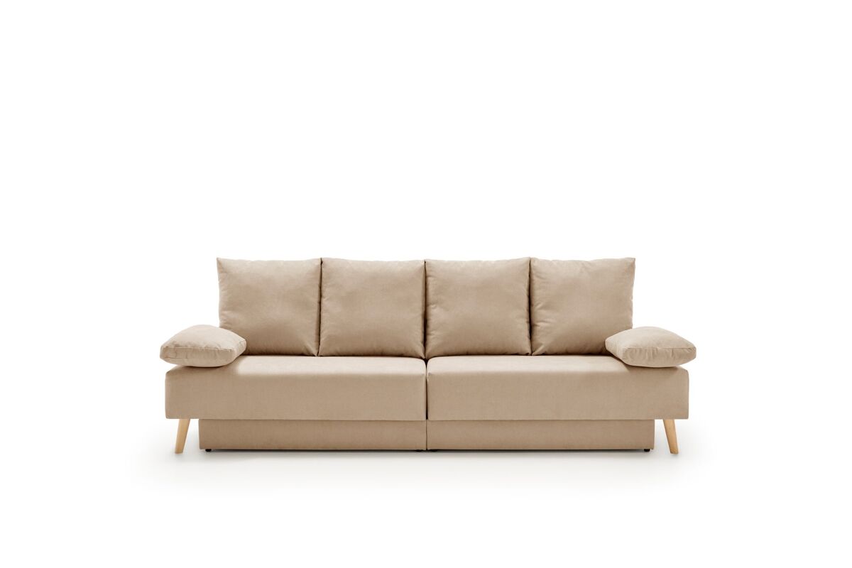 Chaise longue signature, sofá-cama conversível bege