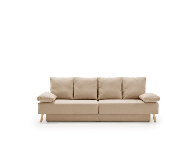 Chaise longue signature, sofá-cama conversível bege