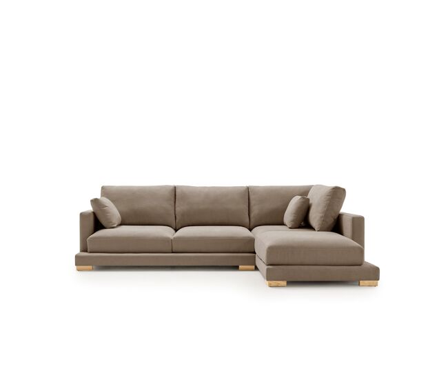 Sofá chaise longue nordic grand class marrom, lado direito