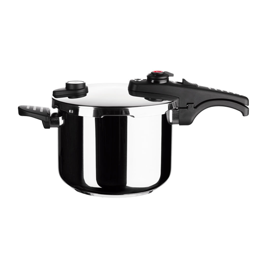 G-sola panela de pressão 6 l – aço inoxidável 18/10, tripla segurança, níveis rápido e super rápido, compatível com indução e lava-louças, inclui