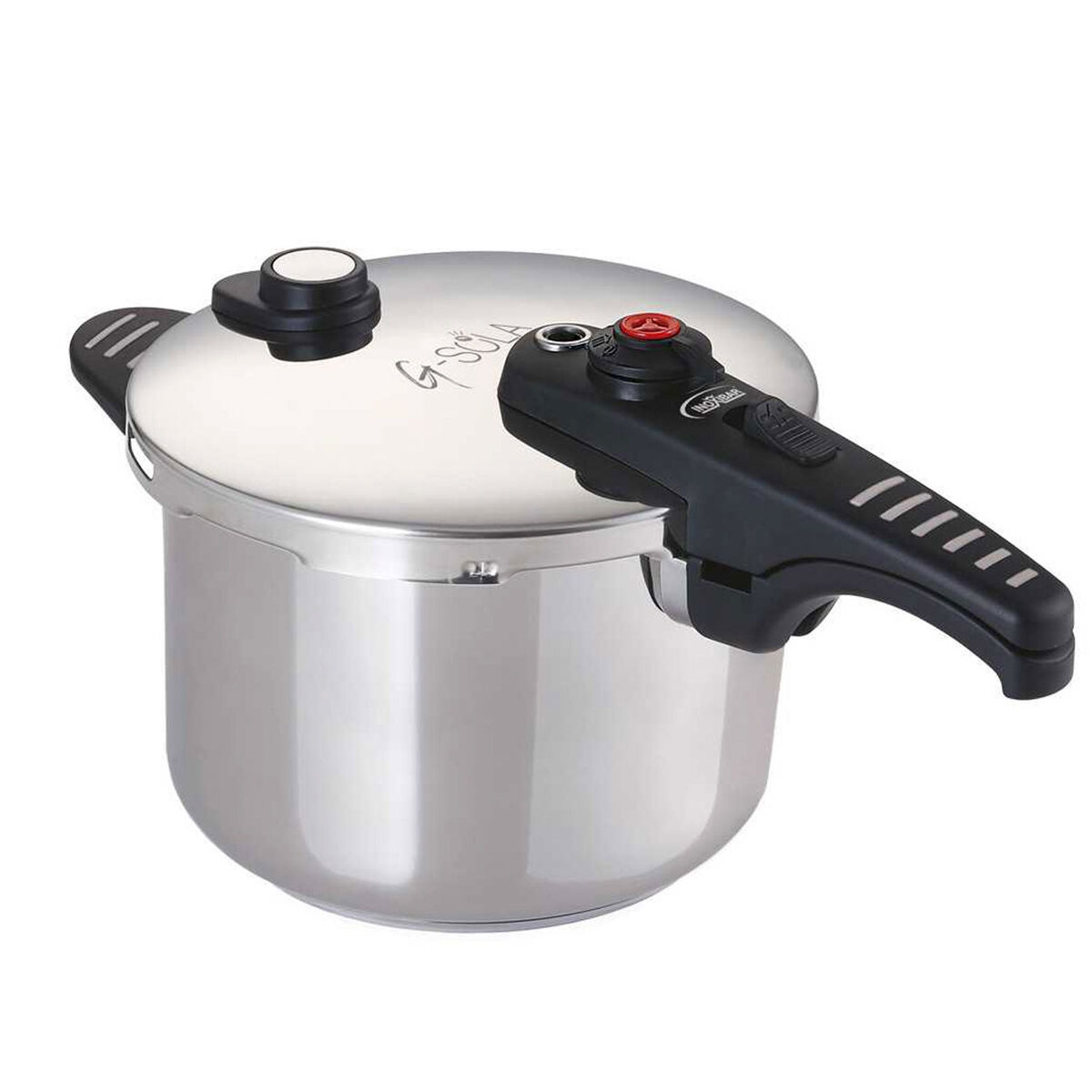 G-sola panela de pressão 8 l – aço inoxidável 18/10, tripla segurança, níveis rápido e super rápido, compatível com indução e lava-louças, inclui