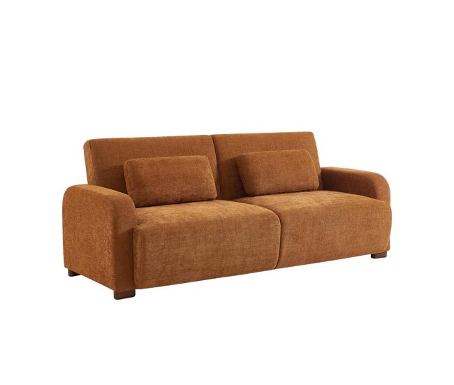 Sofá-cama conversível de 3 lugares, dany, ferrugem, 211x92x85 cm