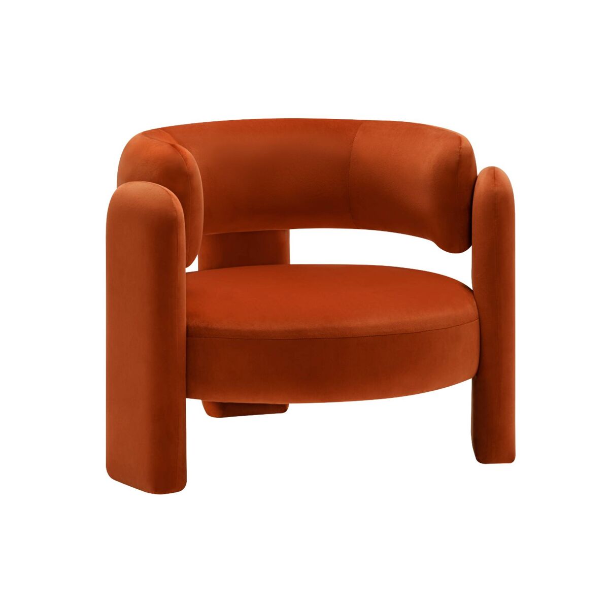 Poltrona em veludo macio e confortável, mellow veludo, orange, 92x86x71.5 cm