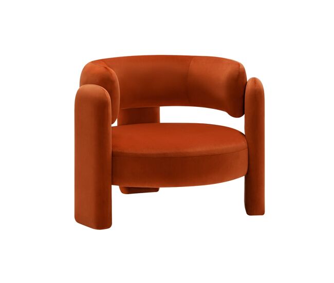 Poltrona em veludo macio e confortável, mellow veludo, orange, 92x86x71.5 cm