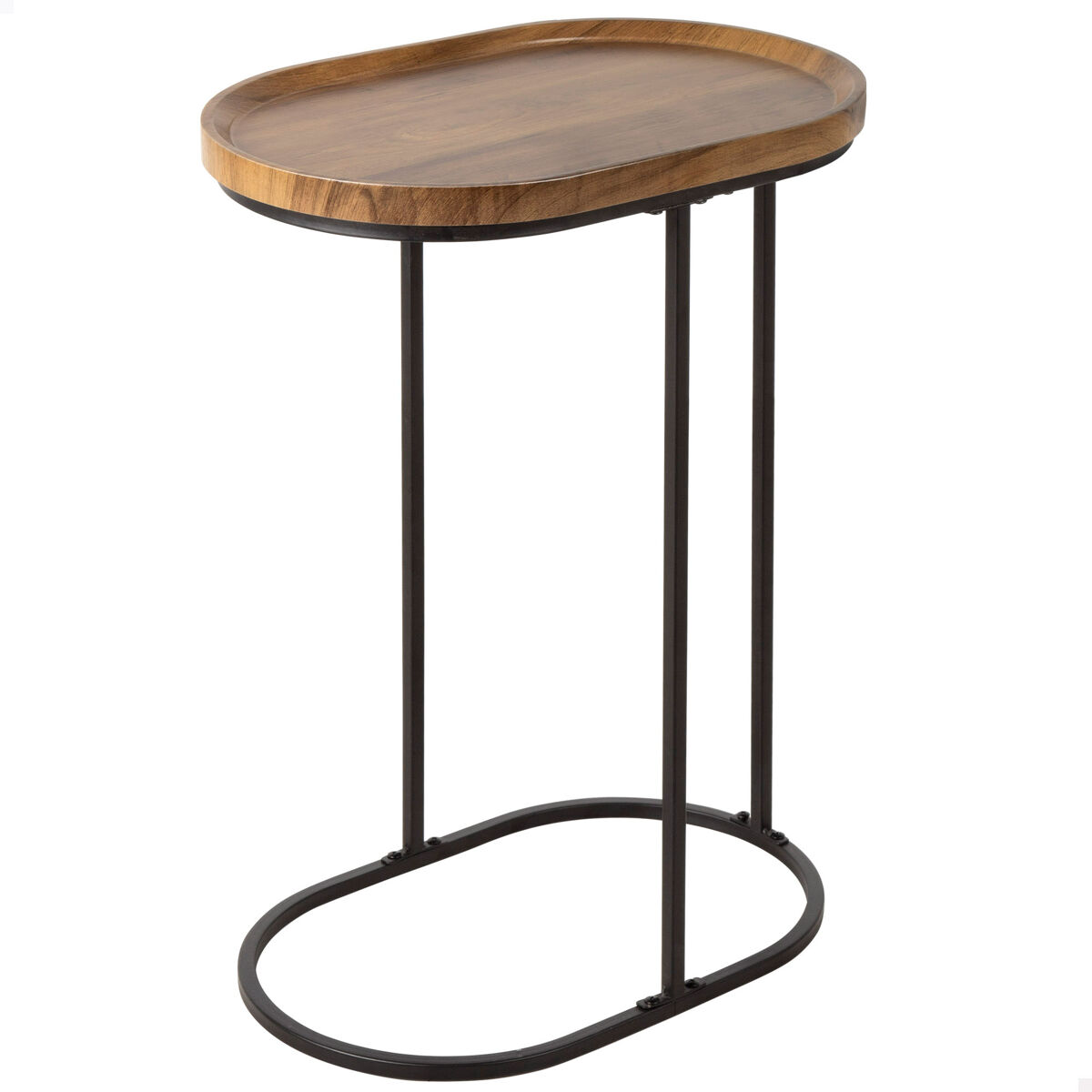 Max Home Mesa Lateral Oval Metal e Madeira