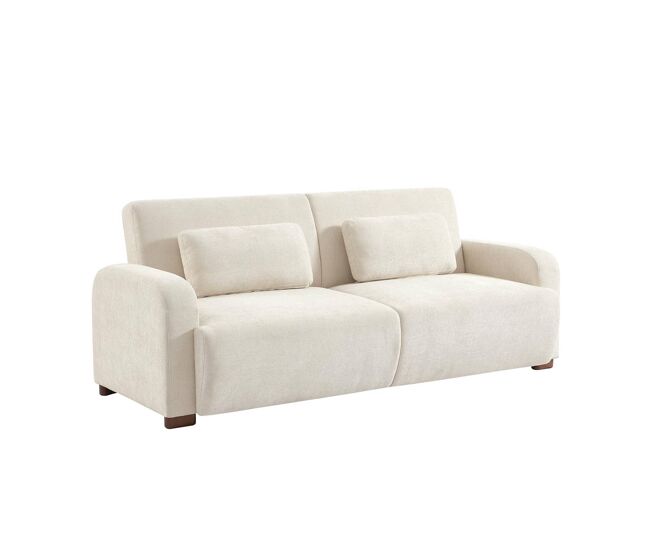 Sofá-cama conversível de 3 lugares, dany, branco sujo, 211x92x85 cm