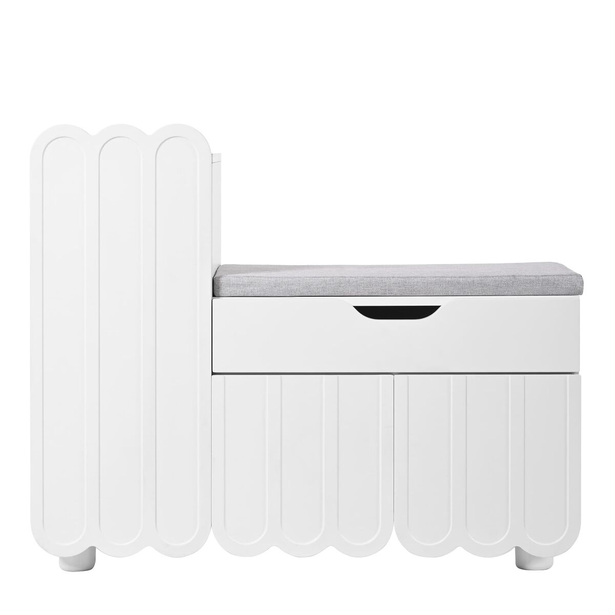 Sapateira moderna com 3 portas, gaveta e almofada - branca - sapateiras compactas para corredor