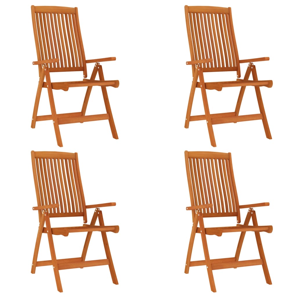 Cadeiras de jardim - cadeiras de exterior dobráveis 4 pcs eucalipto maciço