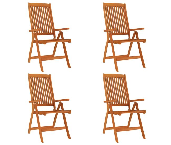 Cadeiras de jardim - cadeiras de exterior dobráveis 4 pcs eucalipto maciço