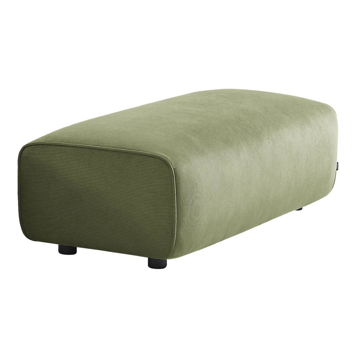 Pufe, apoio para os pés para sofá de canto 2 lugares wallas veludo cotelê, wallas veludo, verde, 123x60x41 cm