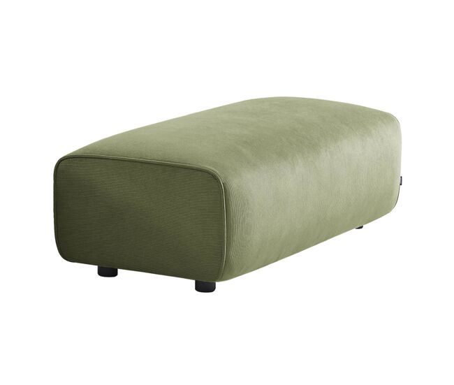 Pufe, apoio para os pés para sofá de canto 2 lugares wallas veludo cotelê, wallas veludo, verde, 123x60x41 cm