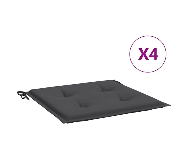 Almofadões p/ cadeiras jardim - almofadas de exterior 4pcs 40x40x3 cm oxford antracite