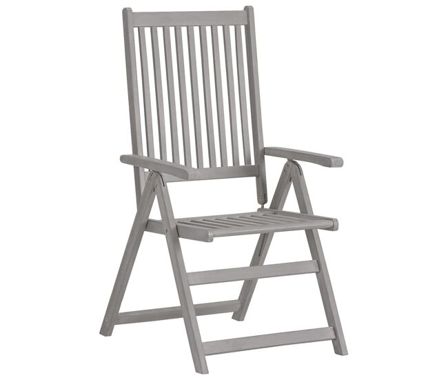 Cadeiras jardim - cadeiras exterior reclináveis 4 pcs madeira acácia maciça cinza