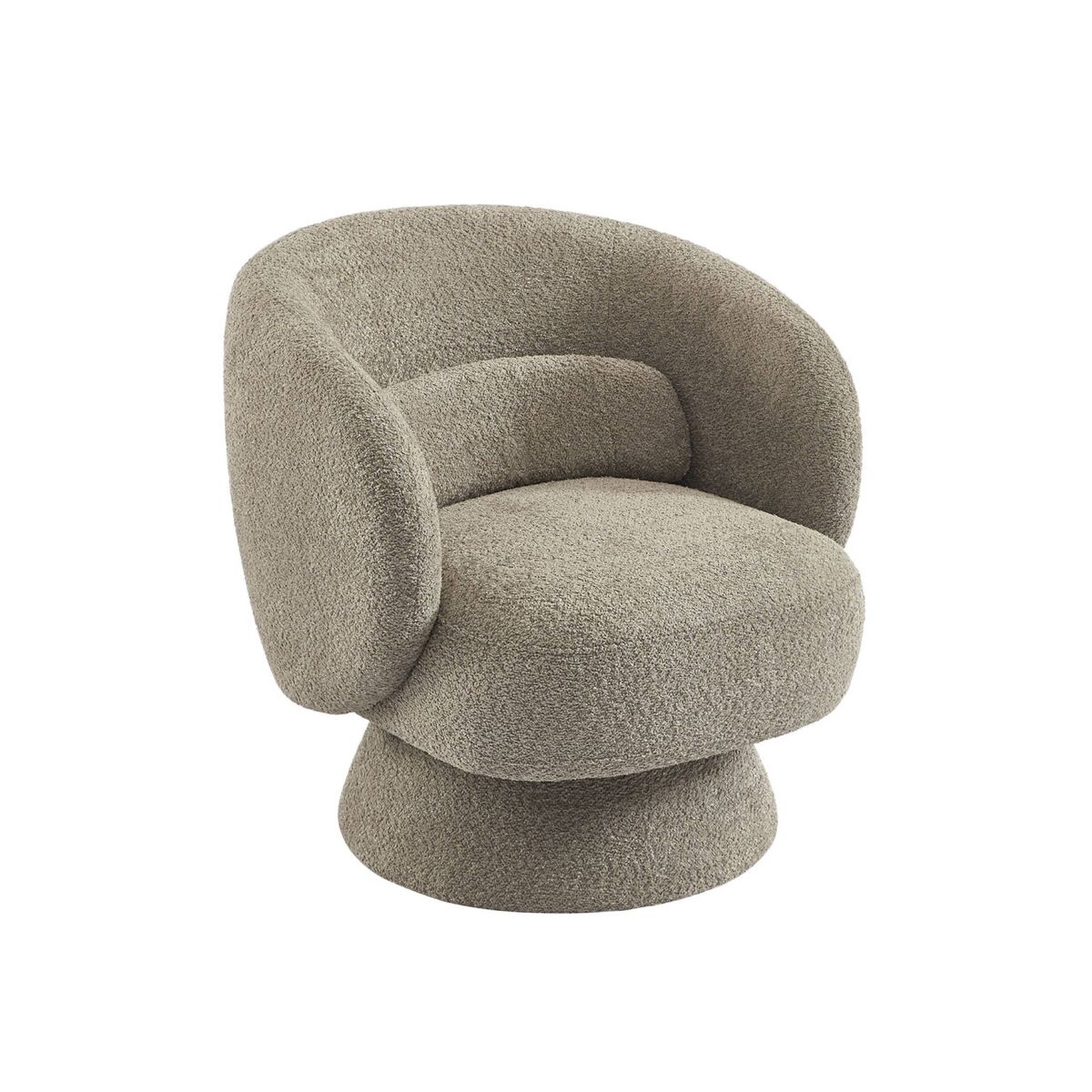 Cadeira giratória 360° em tecido texturado , elias, beige, 76x76x76.5 cm