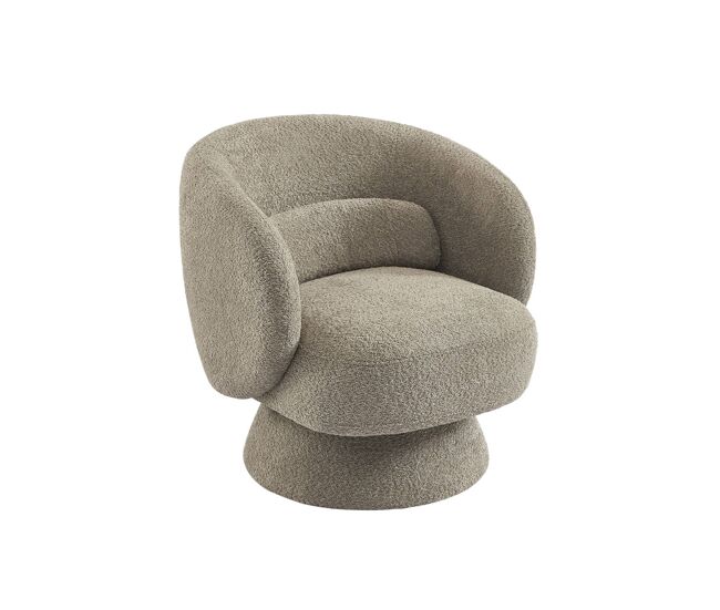 Cadeira giratória 360° em tecido texturado , elias, beige, 76x76x76.5 cm