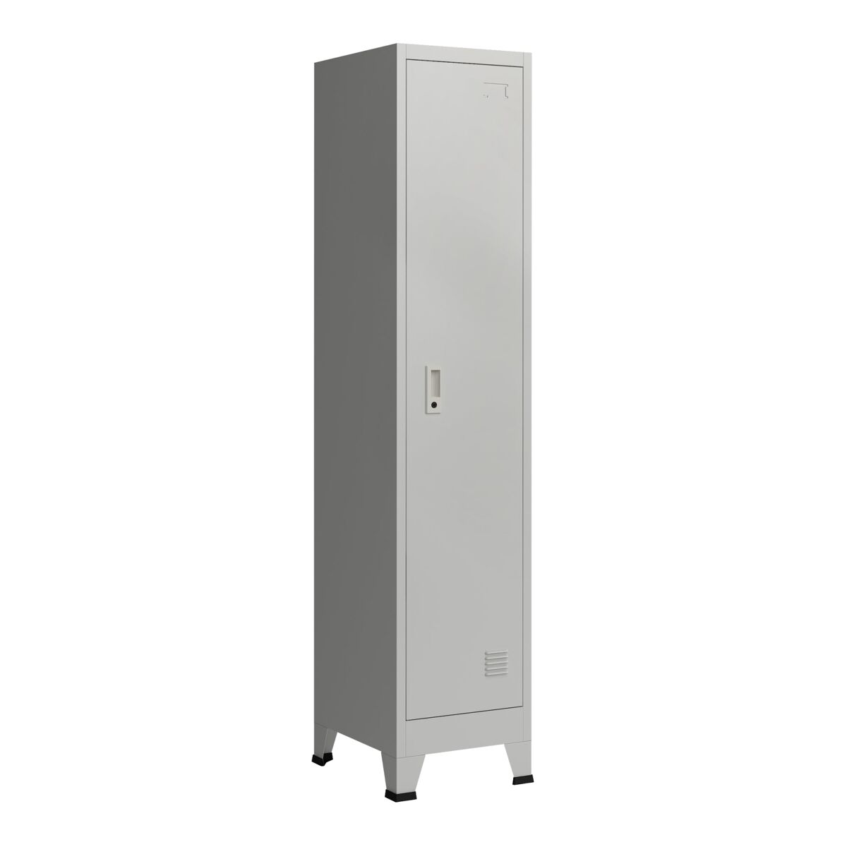 Armário de armário de escritório para escritório, oficina, quarto, aço metálico com 1 porta de aço lacado 180 x 38 x 45 cm cinza 03_0006345
