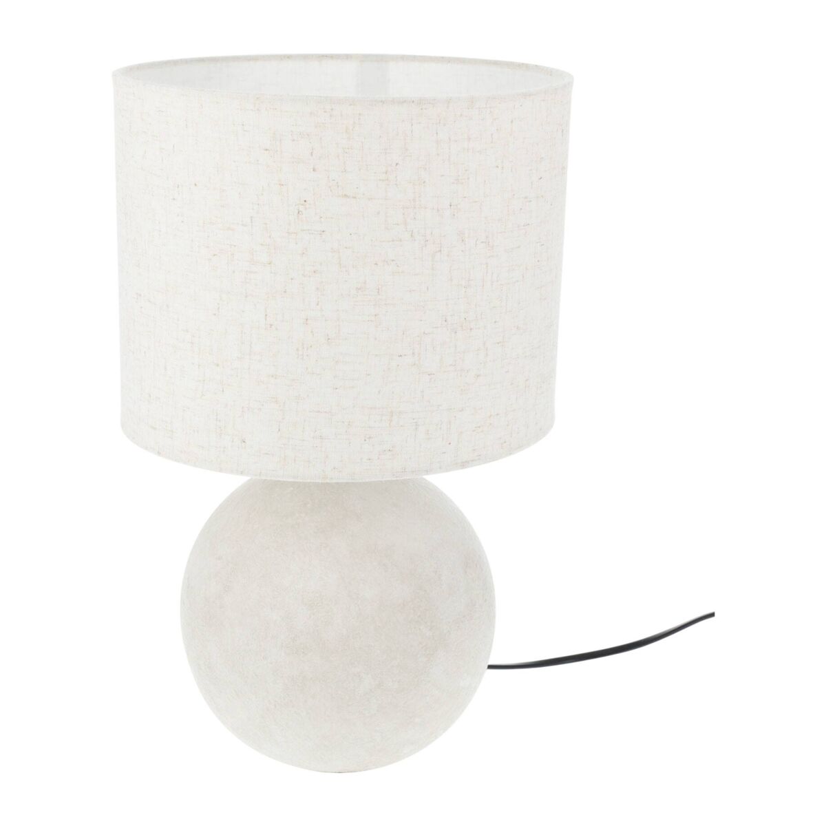 Abajur de mesa e14 40w em cerâmica na cor branco-creme, altura 36,5 cm.
