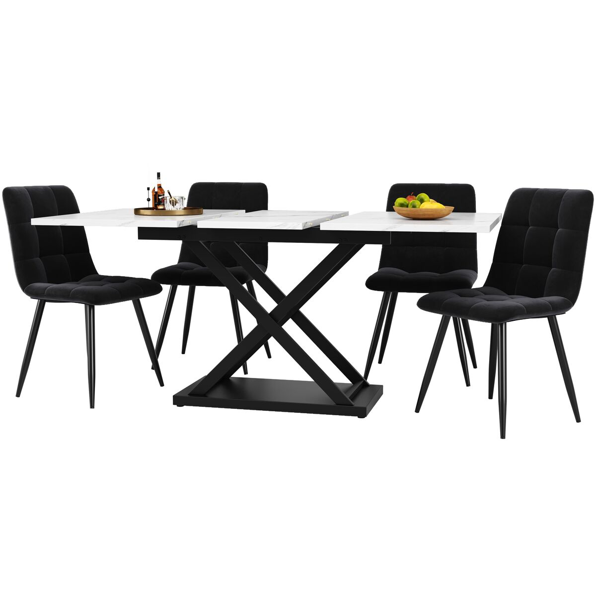 Conjunto de mesas e cadeiras de sala de jantar 160x80