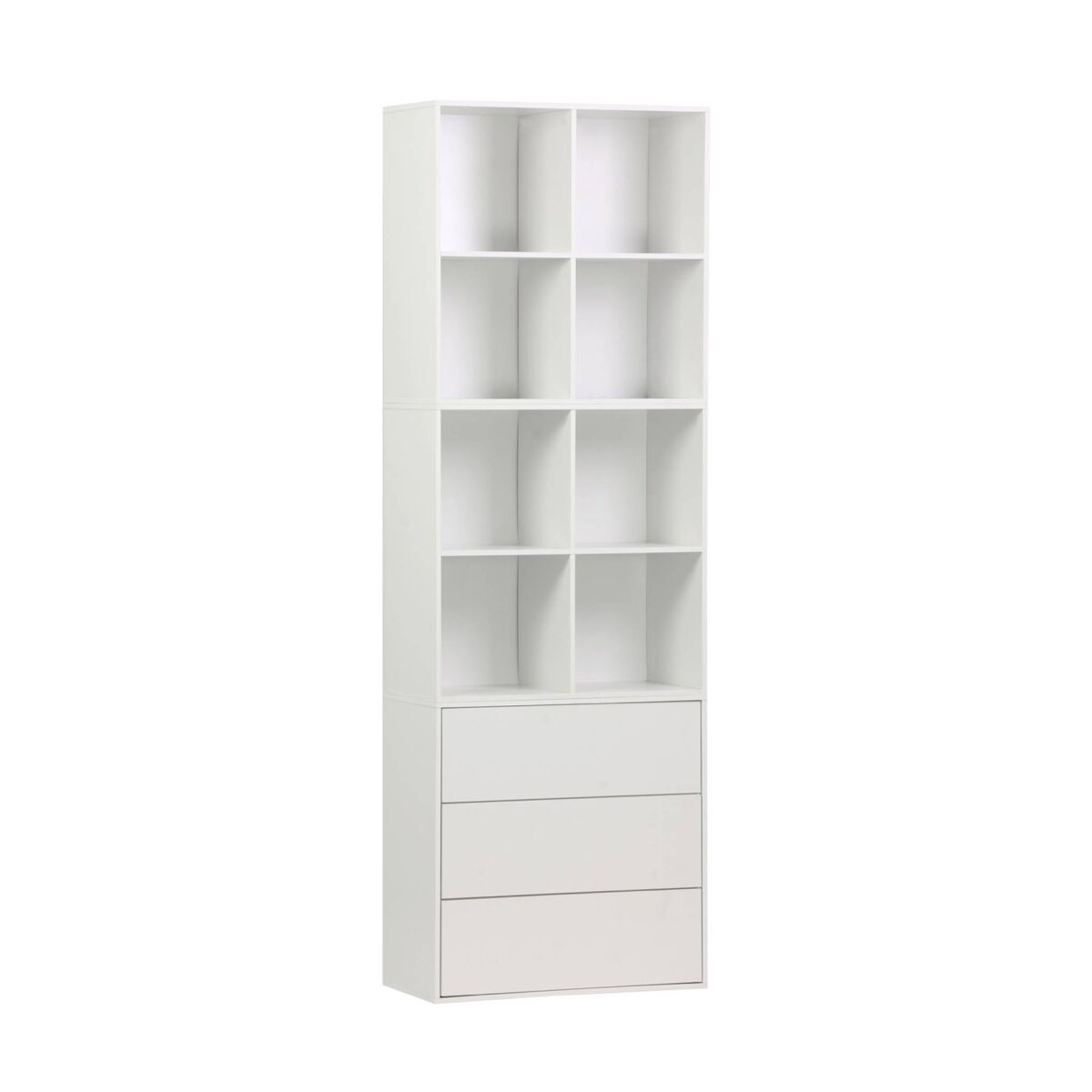 Estante, biblioteca modular decorativa madeira 3 elementos 70