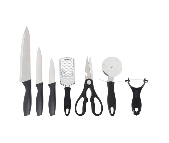 Conjunto de 7 facas de cozinha em aço inoxidável