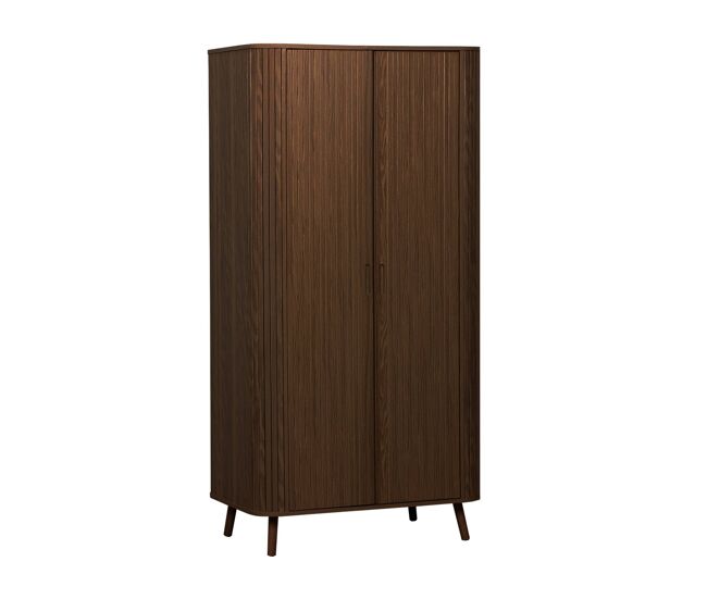 Armadura efeito madeira com prateleira e cabideiro, legacy, madeira de nogueira, 90x60x180 cm